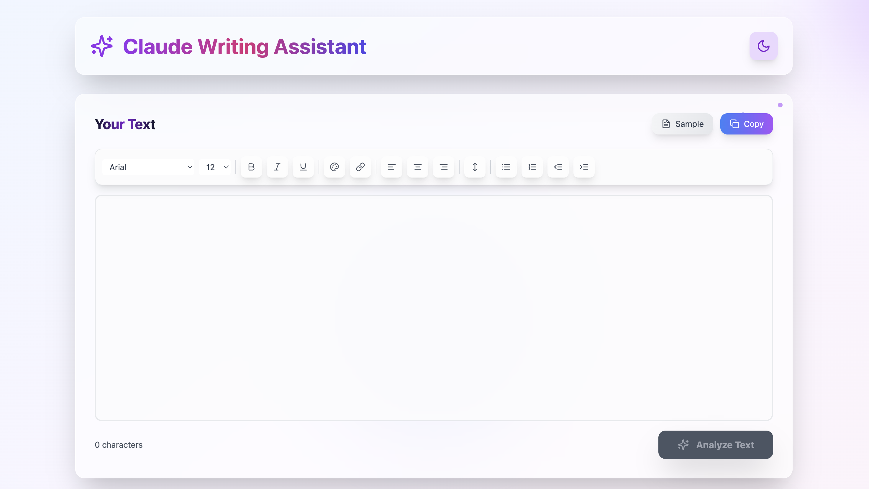 Writing Editor - Claude AI artifact